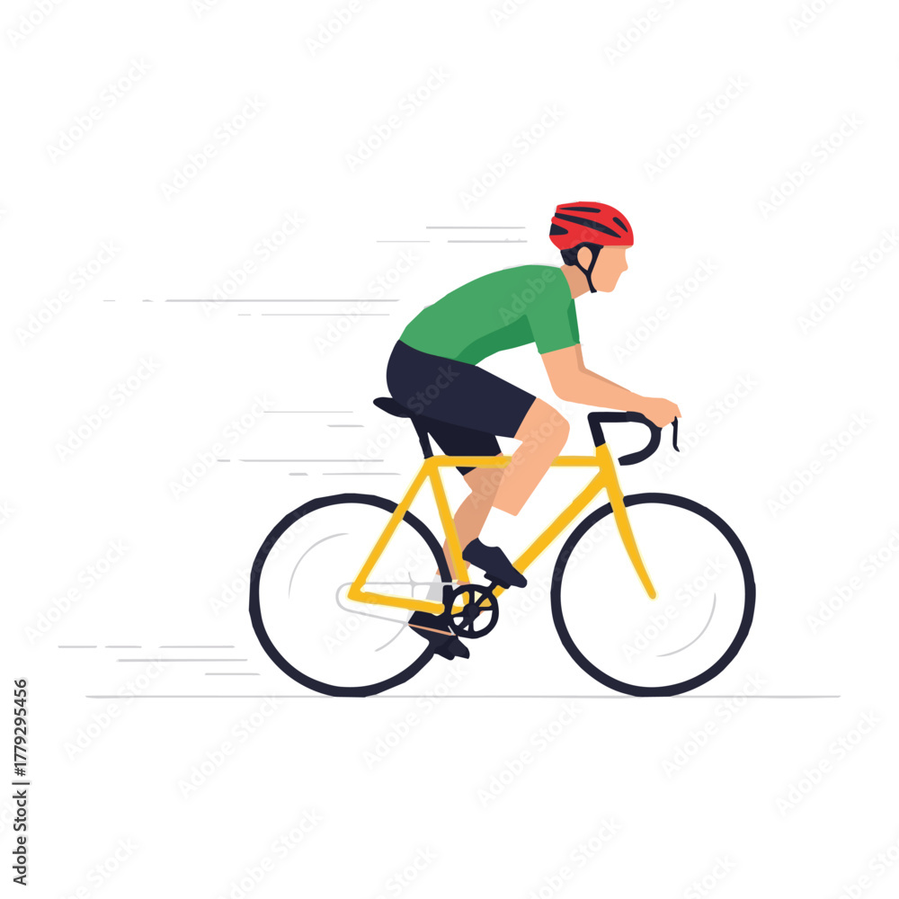 Fototapeta premium man riding a bike