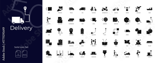 Delivery Solid Editable Icons set