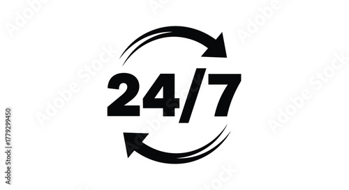 Need 24/7 Support? This professional design symbolizes round-the-clock availability for your business promising reliability and constant service for customers, Generative AI.