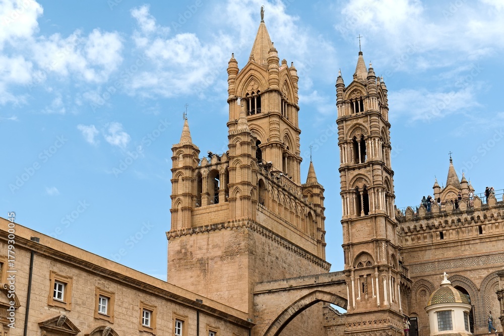 Fototapeta premium Cattedrale di Palermo was built in the 12th century on the island of Sicily. Italy. Europe. 6th May 2025.