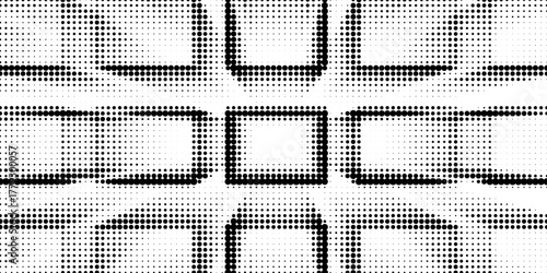 Set of dotted curved abstract shapes. Dotted pattern in halftone theme. Curved and twisted abstract gradients. Vector design element in black and white color.