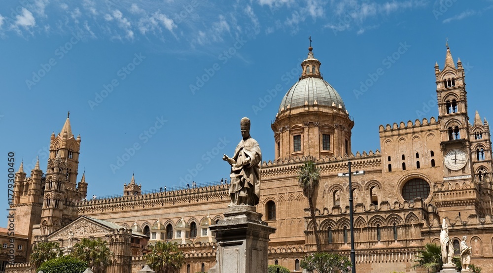 Naklejka premium Cattedrale di Palermo was built in the 12th century on the island of Sicily. Italy. Europe. 6th May 2025.