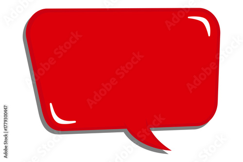 ぷっくりした赤いふきだしのイラスト