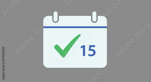 Mark your calendar with a satisfying checkmark for the 15th signifying completion and important dates, Generative AI.