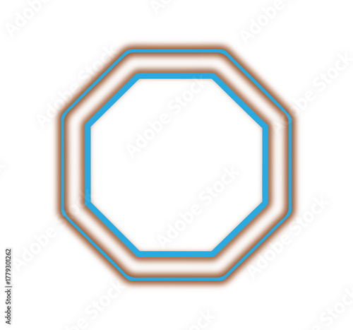 Octagon Shape Frame Icon for Stop Sign, Label Design and UI Border – PNG