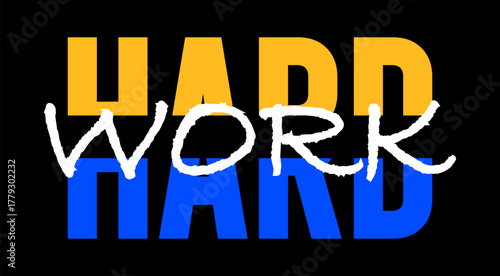 work hard typography design vector for print t shirt