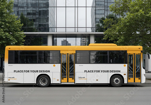 Bus on City Mockup