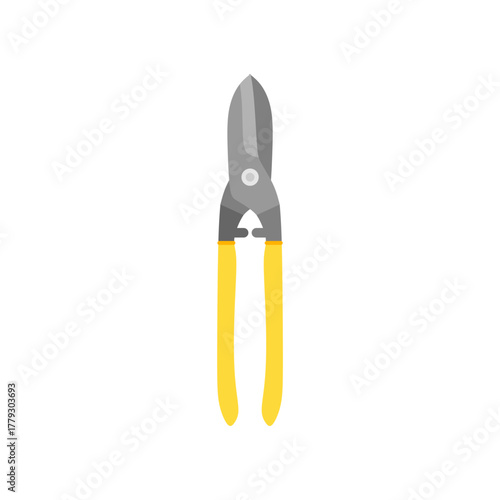 tin snips flat design vector illustration isolated on white background.