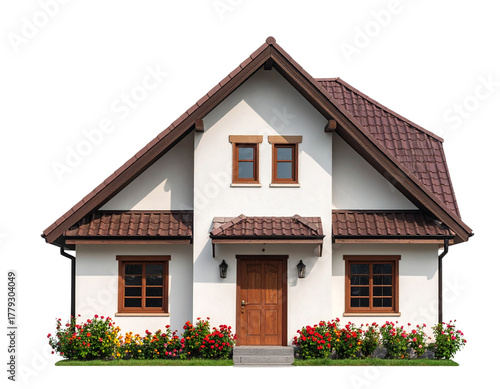 Cutout of an isolated single house with the transparent background png