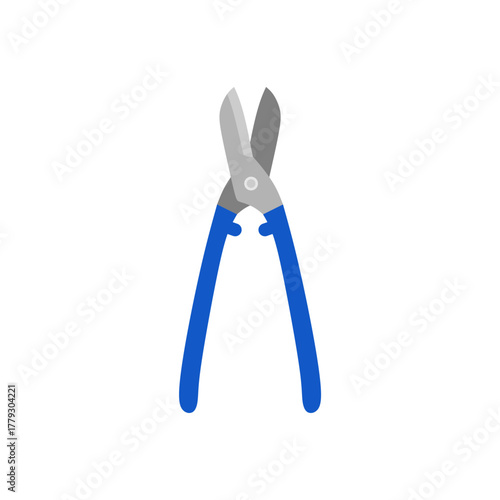 tin snips flat design vector illustration isolated on white background.