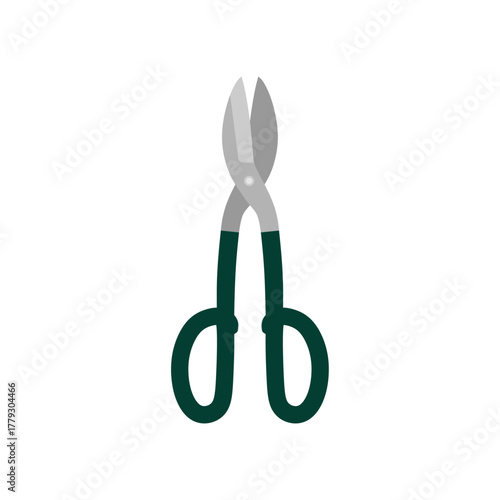 tin snips flat design vector illustration isolated on white background.