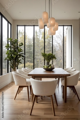 Elegant Living Room Interior Featuring Balanced Composition, Soft Textures, and Large Decorative Abstract Paintings