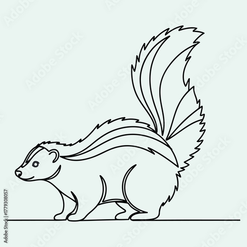 Striped skunk animal illustration