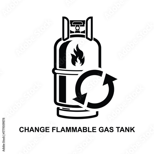 Change flammable gas tank icon isolated on background vector illustration.