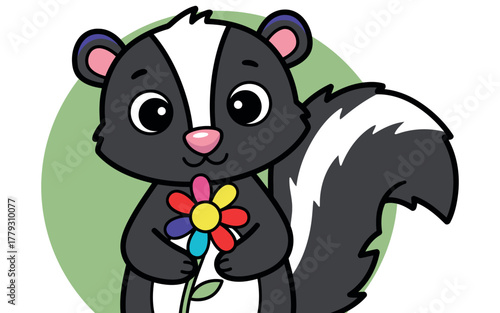 Striped skunk animal illustration