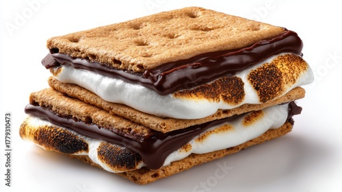 Wallpaper Mural Smores Isolated. Chocolate Candy Bar Stacked with Toasted Marshmallow Treat Torontodigital.ca