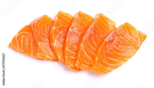 Slices of raw salmon