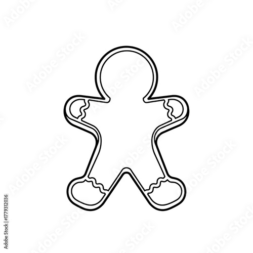 Whimsical gingerbread man cookie cutter outline festive holiday baking