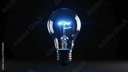Creative Light Bulbs animation with electric spark, illuminating power and futuristic innovation,