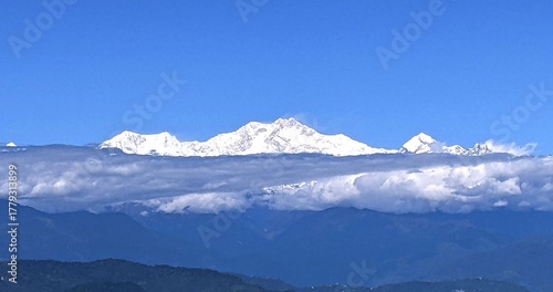 Wallpaper Mural Majestic snow Covered kanchanjunga view mountain range of darjeeling hills perfect representation of himalayan beauty and peaceful mountain life in Darjeeling india clear blue sky landscape natural . Torontodigital.ca