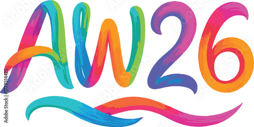 AW26 Fluid Script - Gradient 3D Text