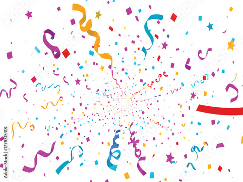 Confetti Bursting with Colorful Celebration for Parties and Festive Events