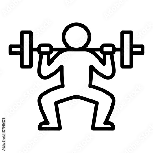 barbell squat fitness minimalist icon vector