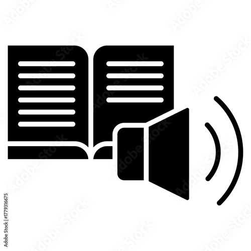 Audio Book Glyph Icon