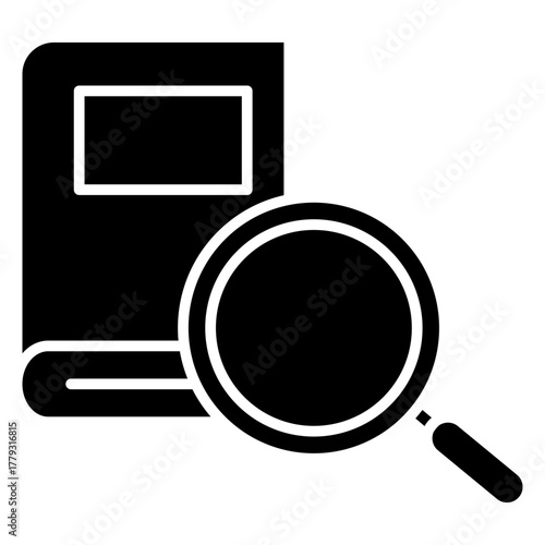 Search Book Glyph Icon