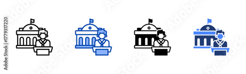 Governor icon set multiple style collection