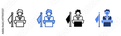 Mayor icon set multiple style collection