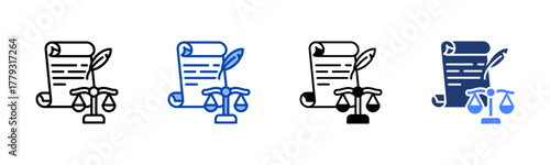 Constitution icon set multiple style collection