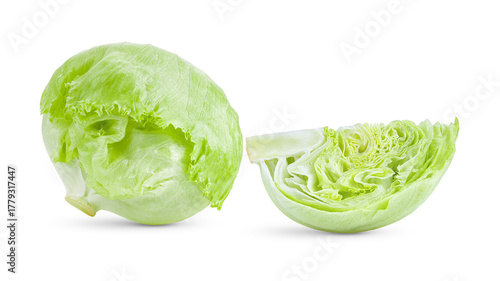Tableau sur toile Green Iceberg lettuce isolated on transparent png ( image from camera )