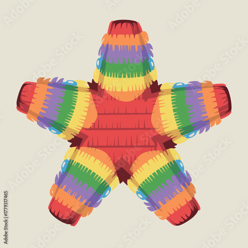 Colorful star shaped pinata ready for a celebration
