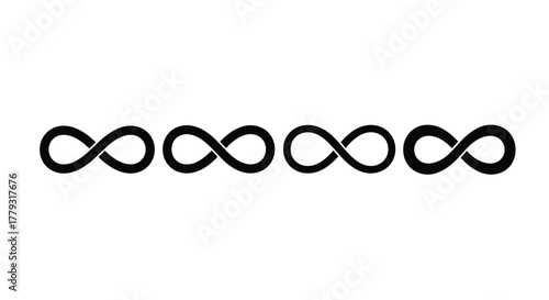 Infinity symbol isolated on white background, endless loop concept, vector art