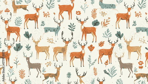 Vector illustration template featuring a christmas bell pattern with a modern flat design aesthetic, incorporating simple shapes and bold lines