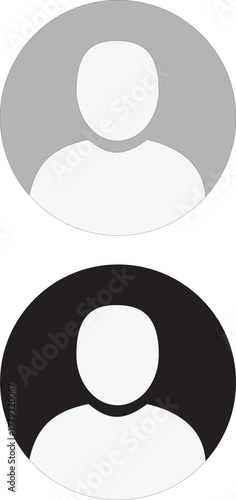 Simple User Profile and Avatar Vector Icon Set