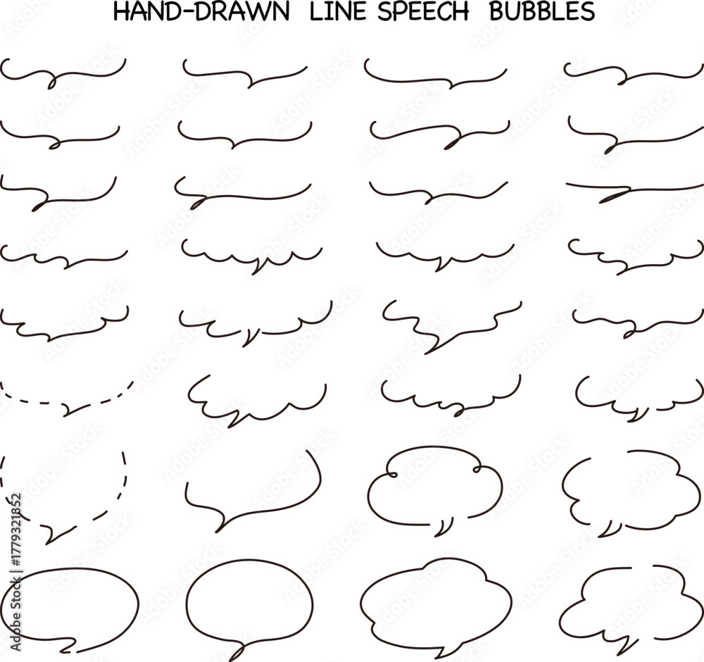 custom made wallpaper toronto digitalいろんな種類の吹き出し。手書き風のベクターイラスト。線画のイラスト。