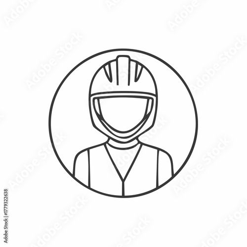 Construction worker icon representing safety and labor in the building industry