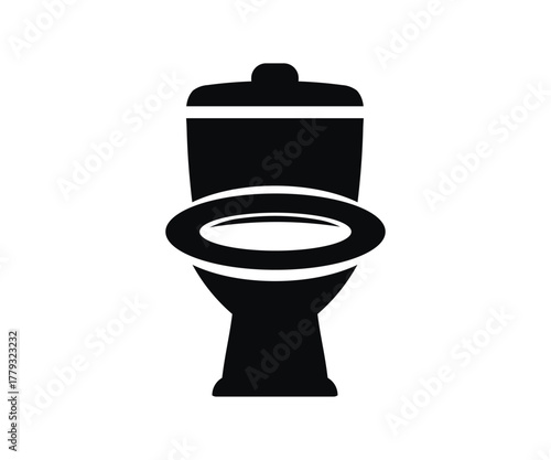 Toilet bowl icon. Toilet icon. Bathroom, restroom toilet seat flat icon vector design and illustration.

