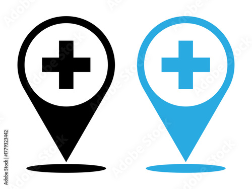 Medical location pin icons