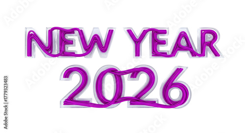  Colourful Golden, black, blue, yellow, red, Three Dimensional 2026 Number Design Green Yellow Blue Red Confetti and Ribbon Streamers, Happy New Year Theme, Transparent Background