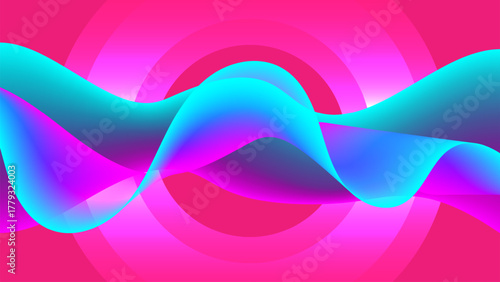 Abstract internet signal. Online wave on pink background. Future networking communication