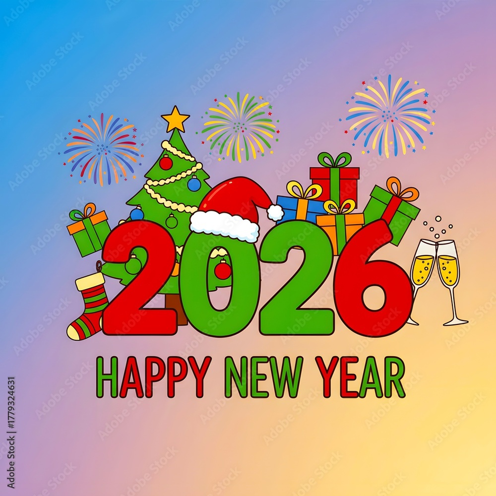Fototapeta premium Happy new year 2026