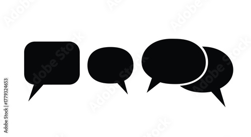 Speech bubble icons isolated on white background for design and decoration