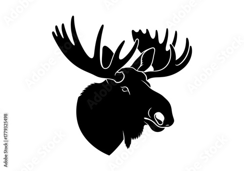 Black Silhouette of a Moose
