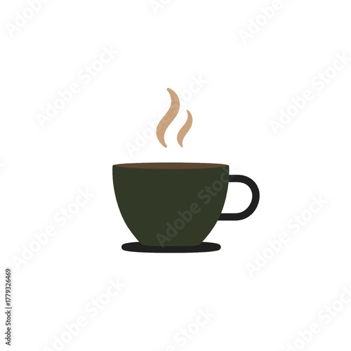 flat 2D icon vector illustrator a steaming coffee