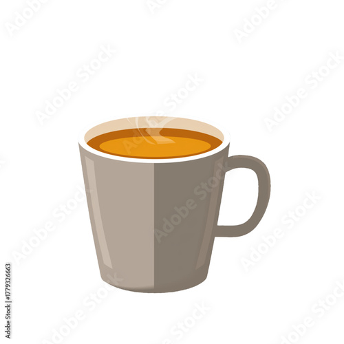 flat 2D icon vector illustrator a steaming coffee