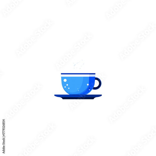 flat 2D icon vector illustrator a steaming coffee