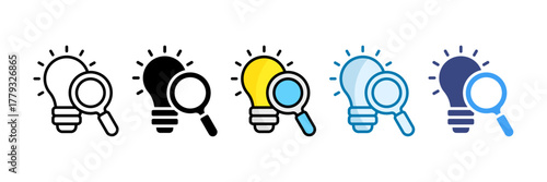 Innovation Research Icon Set Multiple Style Collection